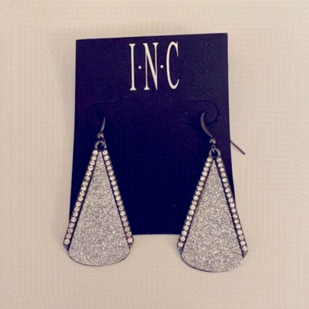 inc Geometric Shape Earrings with Rhinestones